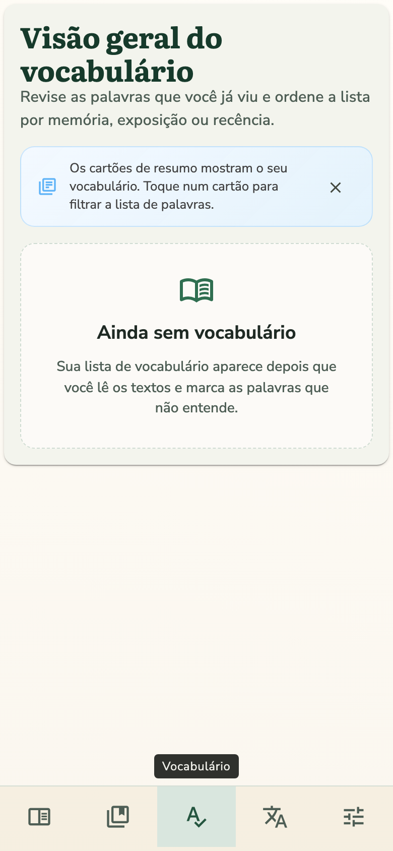 Como o rastreio de vocabulário ajuda?